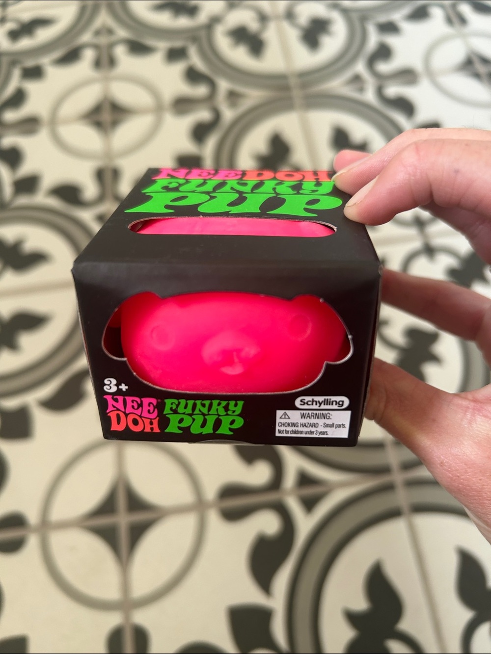 NeeDoh Funky Pup Toy - Bright Pink Stress Squeeze